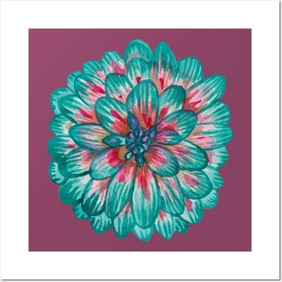 Blue aster flower Posters and Art